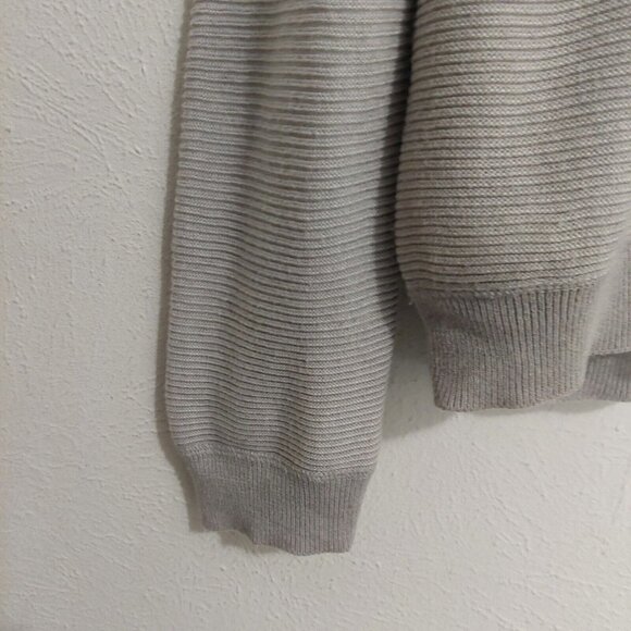 J. Mclaughlin Men's Light Grey Pullover Sweater Crewneck Ribbed Loose Fit Size M - Picture 7 of 10